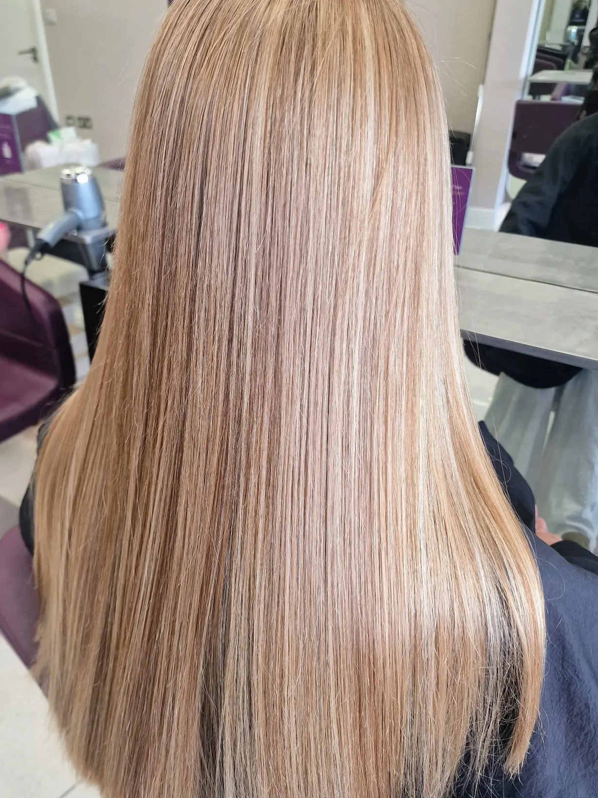 Air touch balayage on long blonde hair by Bobby, L'Oréal Certified Colour Specialist at The Village Edit, Wimbledon Village