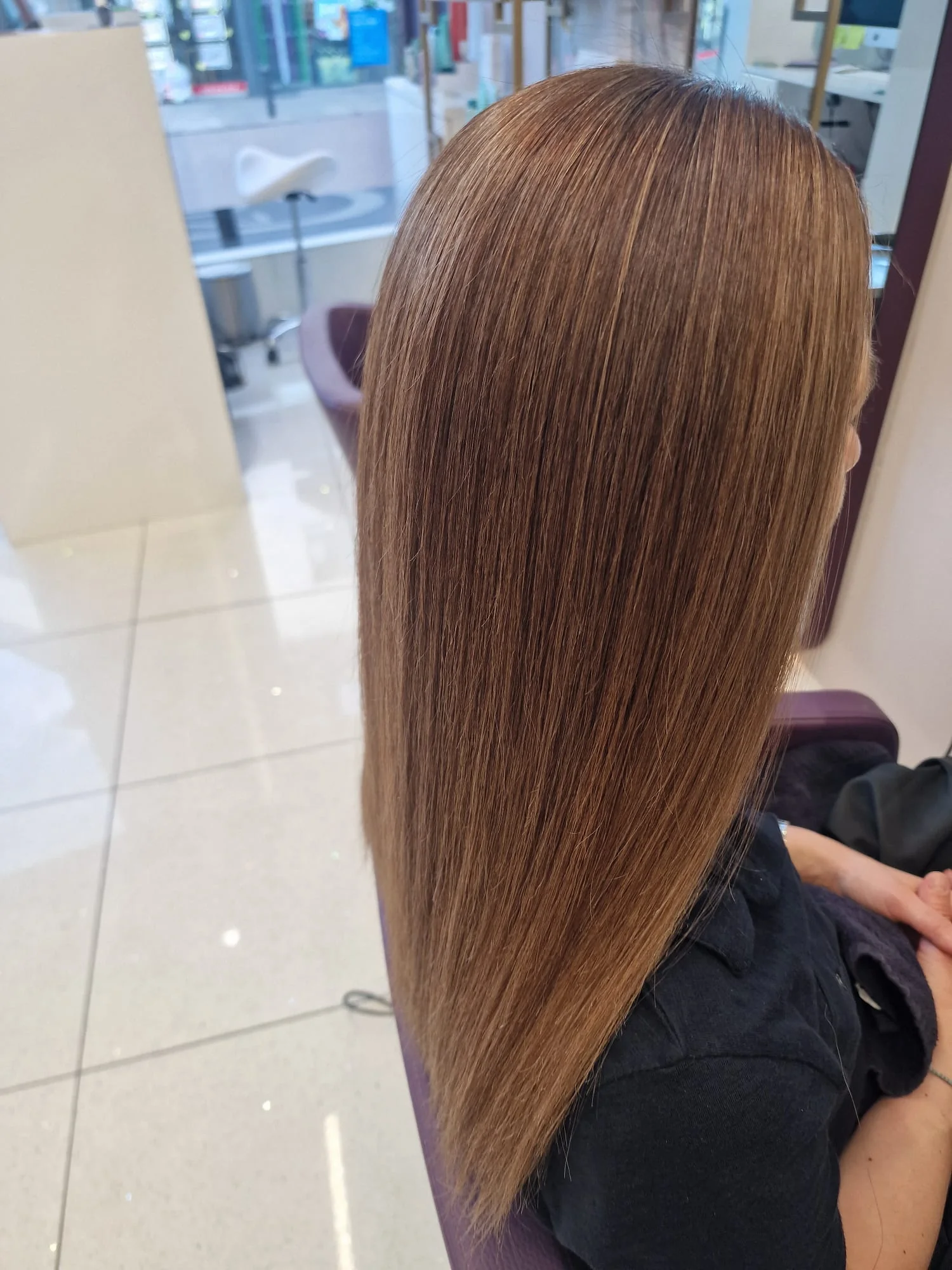Baby highlights finely woven through long hair by Bobby, L'Oréal Certified Colour Specialist at The Village Edit, Wimbledon Village